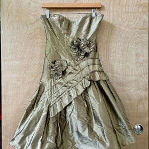 Metallic Gold and Black Party Dress